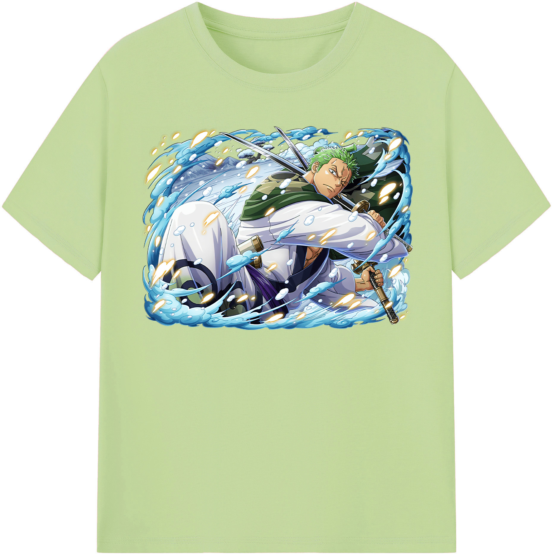 ワンピース ロロノア・ゾロ ONE PIECE Roronoa Zoro 綿100％半袖Tシャツ（フロントプリント）